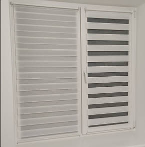 Рулонні штори день-ніч однотонні Білий. Тканинні ролети,