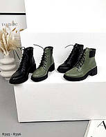 Ботинки на низком каблуке кожаные деми или зима TOPs8395