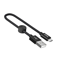 Короткий кабель Hoco USB - Micro-USB 0.25м 2.4A Premium Charging X35 Black