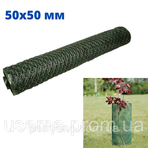 Пластиковая сетка заборная ячейка 50х50 мм 2х20 м ромб зеленая ...