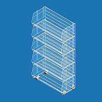 Складной сетчатый стеллаж 5 корзин 600х455х1860 мм