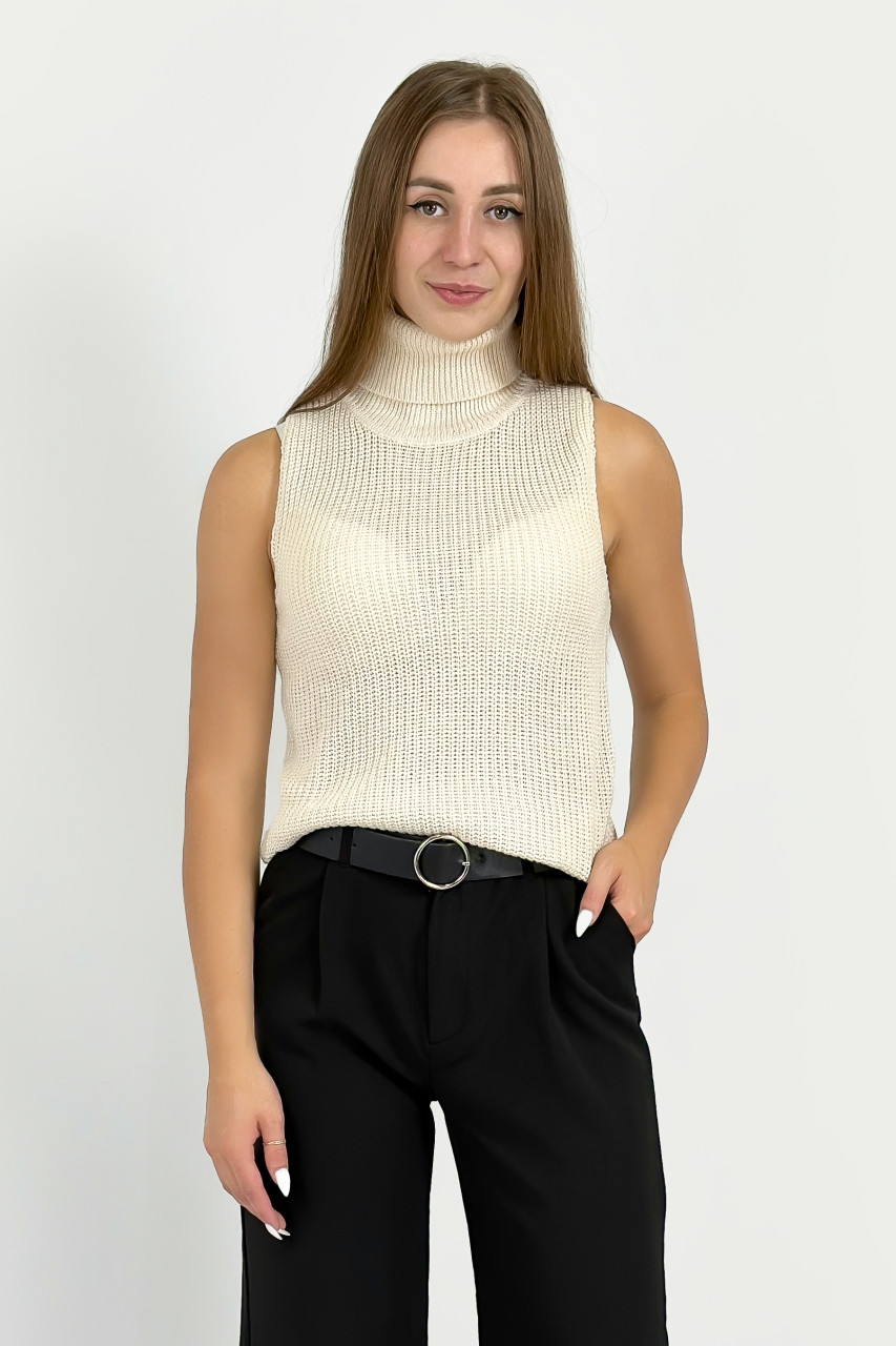 Трикотажний жилет Stradivarius 6925/415/430 молочний S