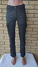 Жіночі зимові джинси на флісі з накладними кишенями "карго" стрейчеві FANGSIDA, Туреччина, фото 4