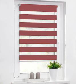 Рулонні штори день-ніч однотонні Червоний. Тканинні ролети,