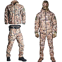 Зимовий тактичний костюм Софтшелл куртка та штани на флісі Мультикам SoftShell M Multicam (YAM2888979)