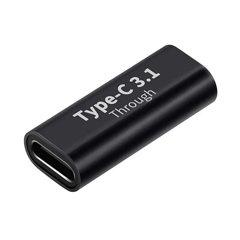 Адаптер перехідник прямий USB Type-С 3.1 F/F 10Gbps eXpert Type-2 Black, метал