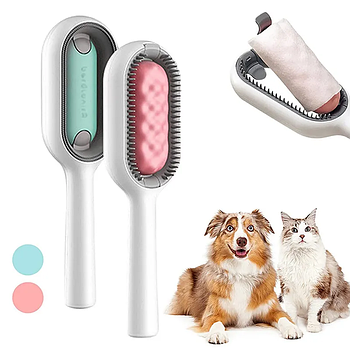 Краща щітка для вичісування вовни у котів та собак мокре розчісування рожева