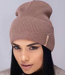 Молодіжна шапка із тонкої кашемірової пряжі «Сфера» у кольорі какао.