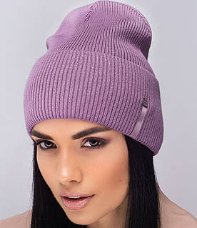Молодіжна шапка із тонкої кашемірової пряжі «Сфера» у ліловому кольорі.
