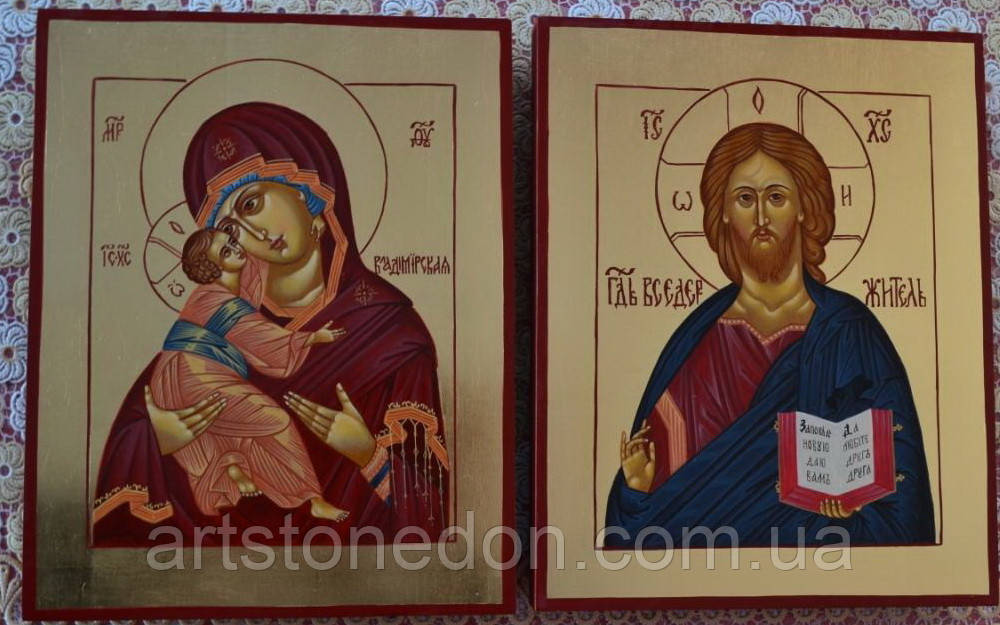 Ікони на вінчання. Ікони Господа Вседержителя і Володимирської ікони Божої Матері