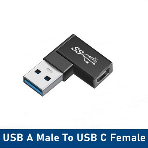 Перехідник кутовий USB Male — Type-С 3.1 Female 10Gbps eXpert Type-8 Black (метал)