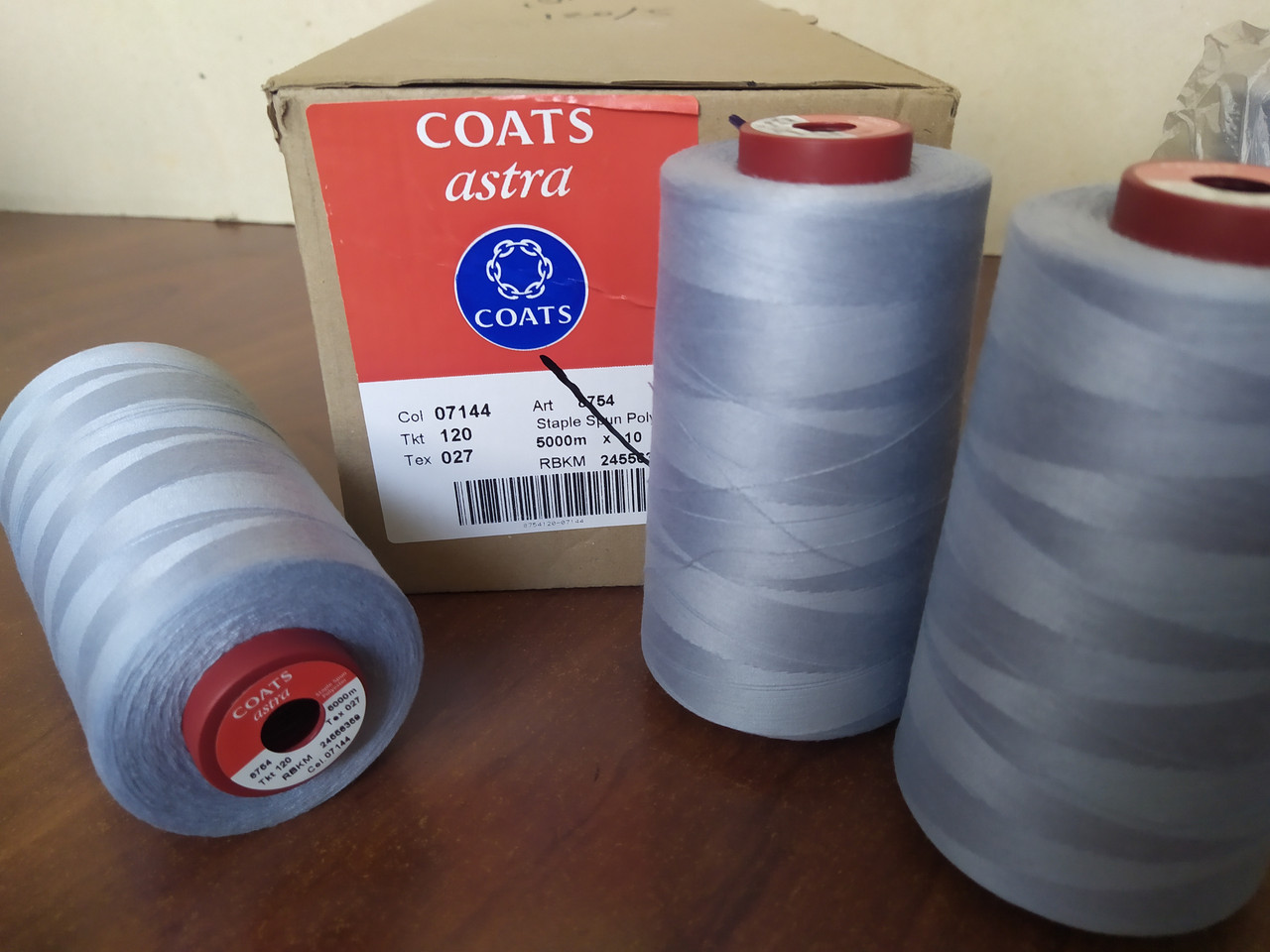 Нитки армированные Coats ASTRA №120 5000м col С7144 серо голубой - фото 8 - id-p1973482076