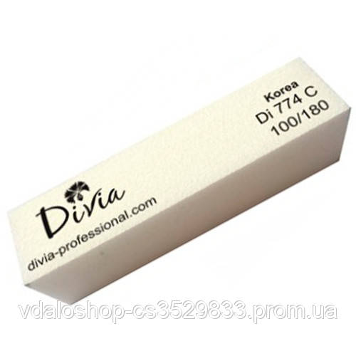 Купить Баф полировочный для ногтей белый Divia 100/180 Di774 Бафик для ...