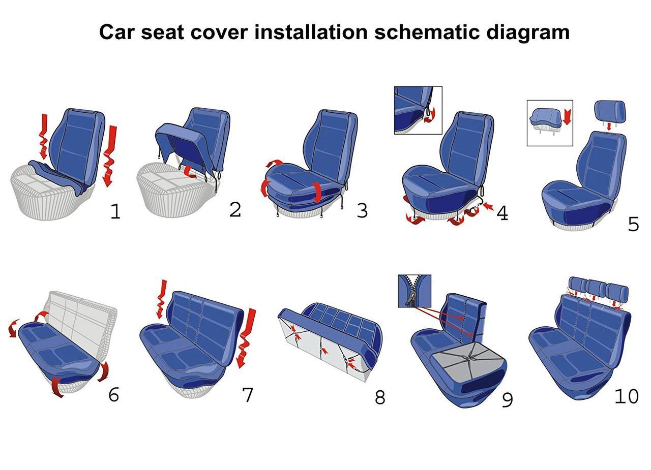 Чехлы на автомобильные сиденья (полный набор, 2 передних и 1 задний) авточехлы (3 шт./уп.) (ST) - фото 5 - id-p1973485368