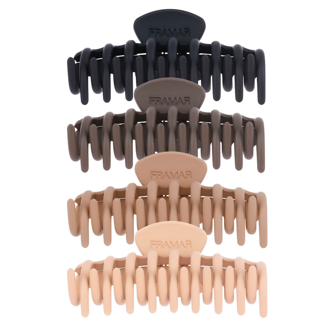 Затискачі для волосся Framar Claw Clips - Neutral, 4 шт в нюдових кольорах, фото 1