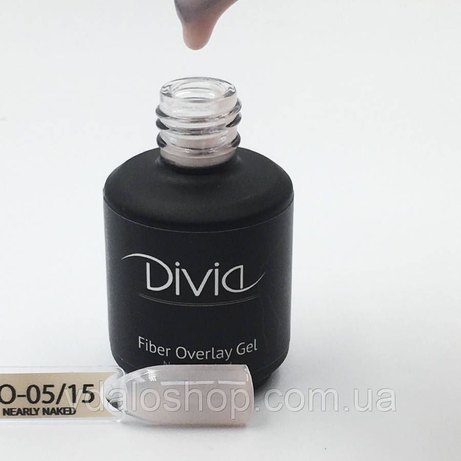 Divia - Базове покриття з волокнами Fiber Overlay Gel (FO15 - Nearly Naked) (15 мл)
