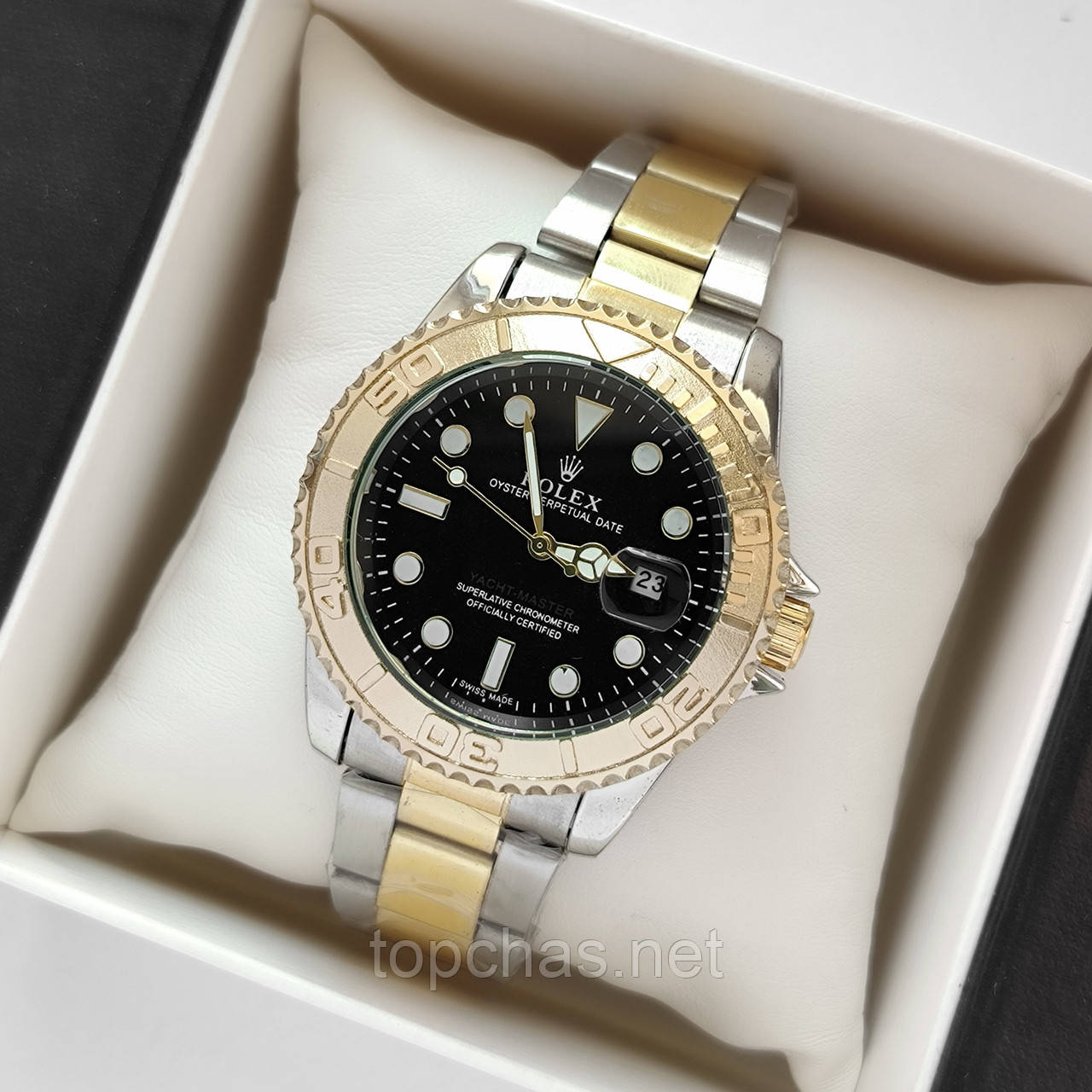 Чоловічий наручний годинник Rolex Yacht-Master (ролекс) комбінованого кольору, відображення дати - код 2283b