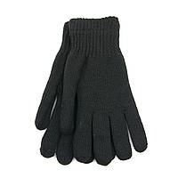 Двойные вязаные мужские перчатки зимние шерстяные (арт. 23-3-17) черный