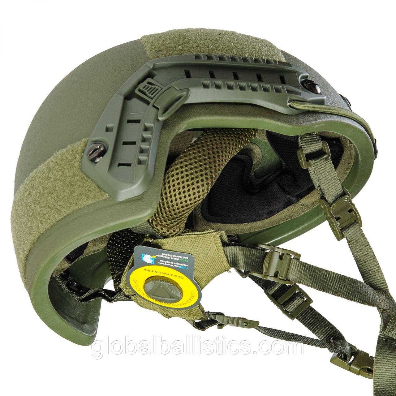 Тактический Шлем Каска Военный Баллистический FAST WENDY от GLOBAL BALLISTICS олива в кавере с наушниками M32H - фото 2 - id-p1823427553