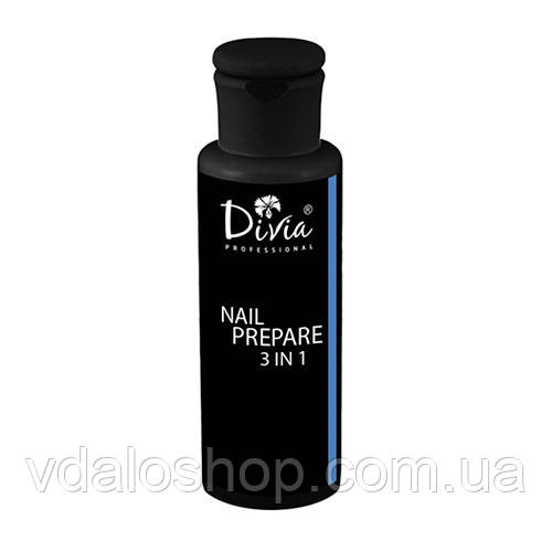 Рідина для підготовки нігтів Divia Prepare Nail 3 in1 Di931 Знежирювач / Дегідратор / Антисептик