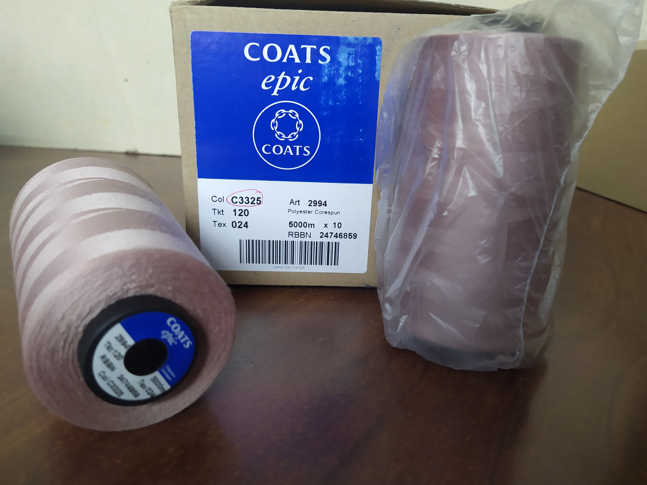 Нитки армированные Coats EPIC №120 5000м col С3325 розово пепельный - фото 7 - id-p1973504176