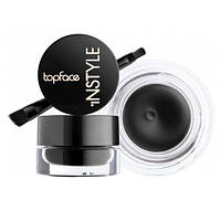 Гелева підводка для очей чорного кольору TopFace Instyle PT552 №01 пастоподібна з пензликом