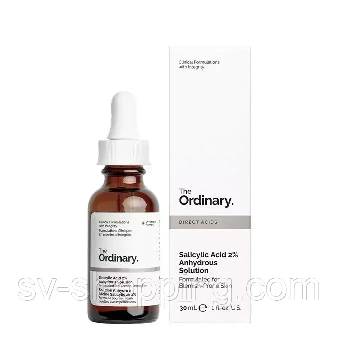 Безводна сироватка для обличчя з саліцилової кислотою the ordinary salicylic acid 2% anhydrous solution