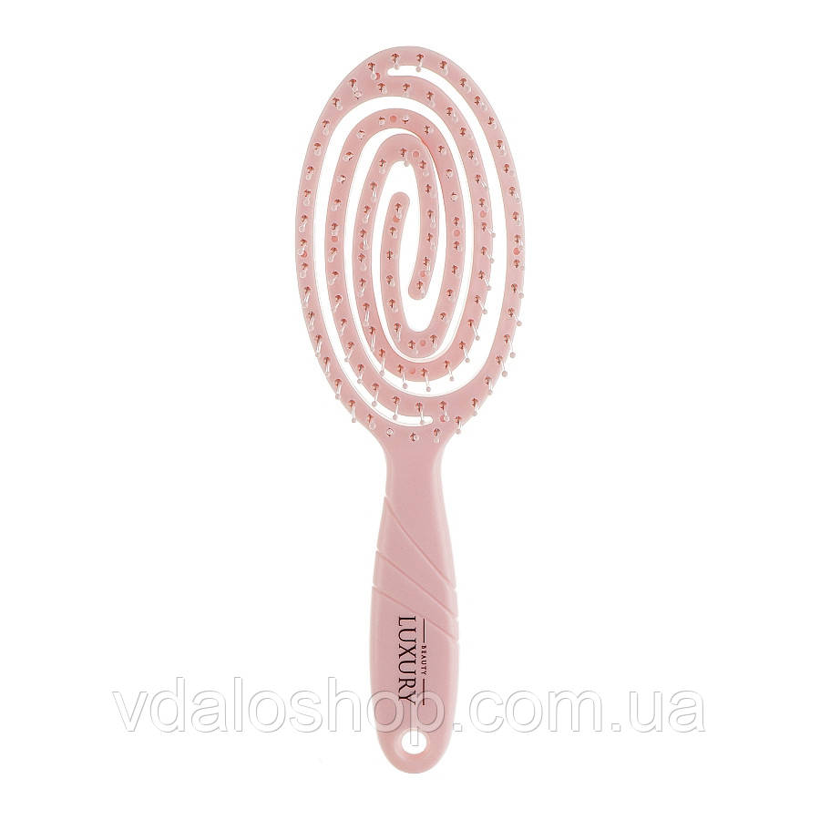 Щітка масажна для волосся середня рожева Luxury HB-05-12