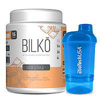 Белковый белковый протеиновый коктейль для набора веса для женщин Bilko 450 гр шоколад + шейкер