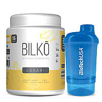 Белковый белковый протеиновый коктейль для набора веса для женщин Bilko 450 гр банан + шейкер
