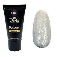 Divia Гель акриловый для наращивания ногтей с шиммером Polygel Shimmer Di907 №007, 30 мл