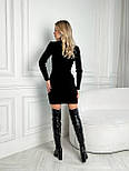 Плаття чорне в'язане бавовняне рубчик Roksolana, фото 8