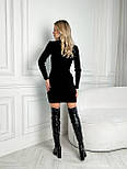 Плаття чорне в'язане бавовняне рубчик Roksolana, фото 2