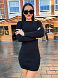 Плаття чорне в'язане бавовняне рубчик Roksolana, фото 10