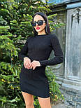 Плаття чорне в'язане бавовняне рубчик Roksolana, фото 9