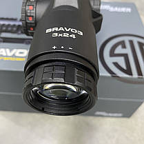 Приціл призматичний Sig Sauer Optics Bravo-3 3x24 сітка 5.56-7.62 Horseshoe з підсвічуванням (SOB33101), фото 2