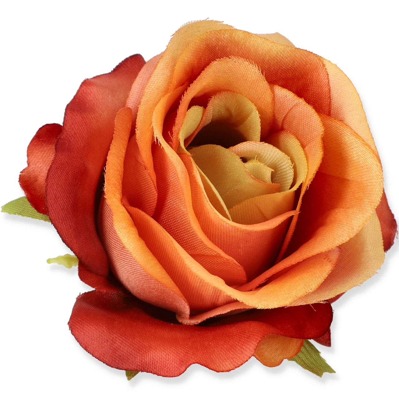 Троянда бутон штучна Вівальді помаранчевий, 12 шт. Троянда діаметром 9 см, Штучна троянда для декору, фото 1