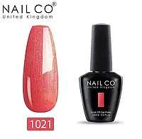 Гель лак Nail Co 15 мл для ногтей под УФ лампу UV LED Красный перламутр