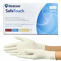 Латексные текстурированные неприпудренные перчатки Medicom SafeTouch Connect S (6-7)