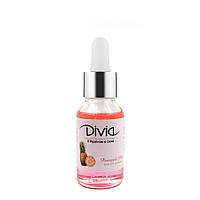 Масло для кутикулы и ногтей с пипеткой Divia Cuticle Oil Pineapple Pink №04 15 мл. увлажняющее