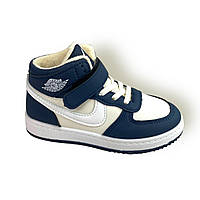 Детские весенние ботинки, синий+белый, удобные JD, № B 1516-5 (р.25-30)