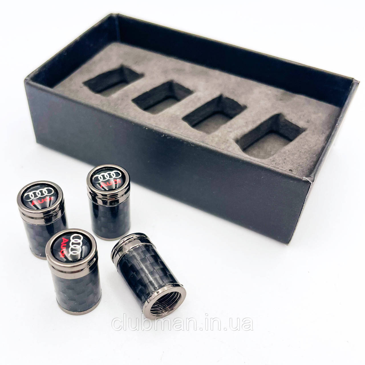 Захисні ковпачки на ніпеля Sport AUDI (АУДІ) 4 шт Карбон