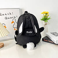 Стильный детский рюкзак с ушками и хвостиком Зайчик