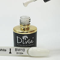 Divia гель-лак для покрытия ногтей Black & White №BW010 ультра-белый, стойкий лак для ногтей