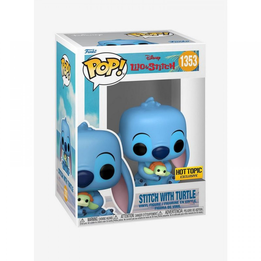 Фігурка Фанко Поп Funko Pop Ліло та Стіч Lilo and Stitch Stitch with turtle 10 см №1353