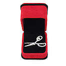 Брошка ножиці в оксамитовій коробочці, фото 2