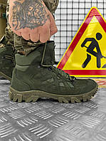 Ботинки тактические зимние на флисе олива Военные ботинки берцы хаки
