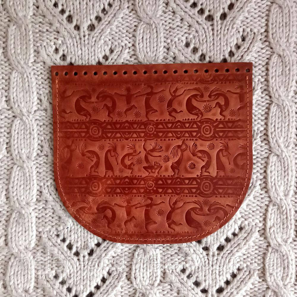 Клапан для сумки. "Кокопеллі". Колір "Рудий"., фото 1