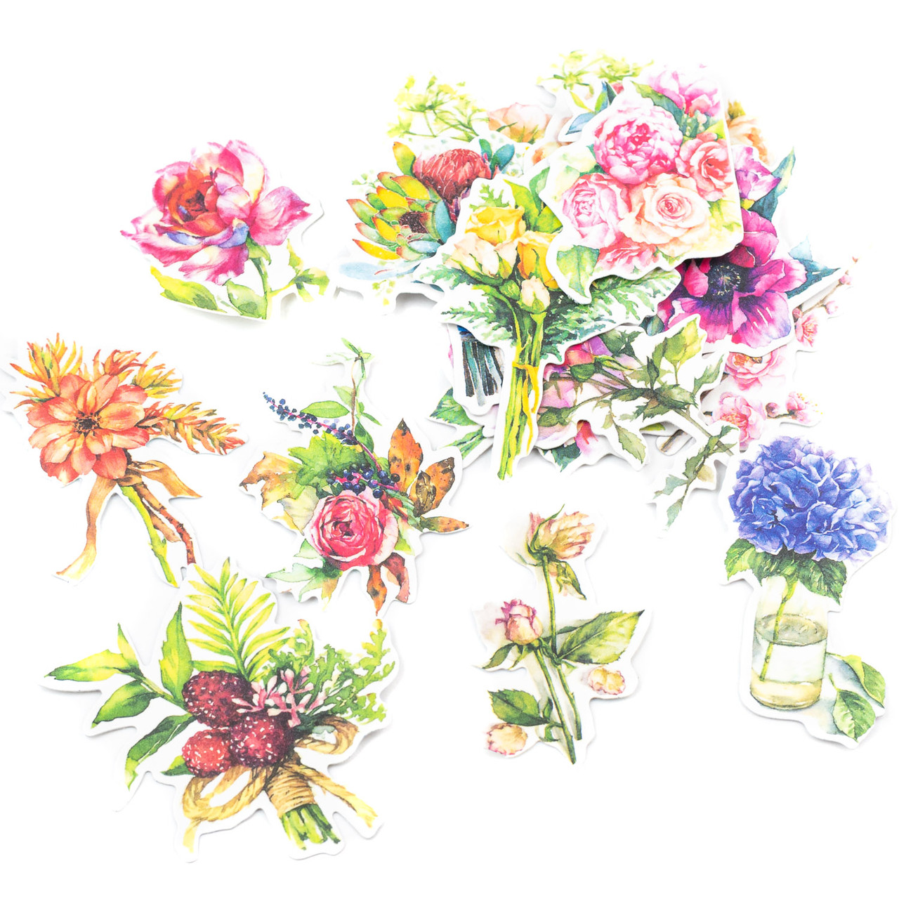 Наклейки Висічки "Букет Квітів" 16шт NKL006, фото 1