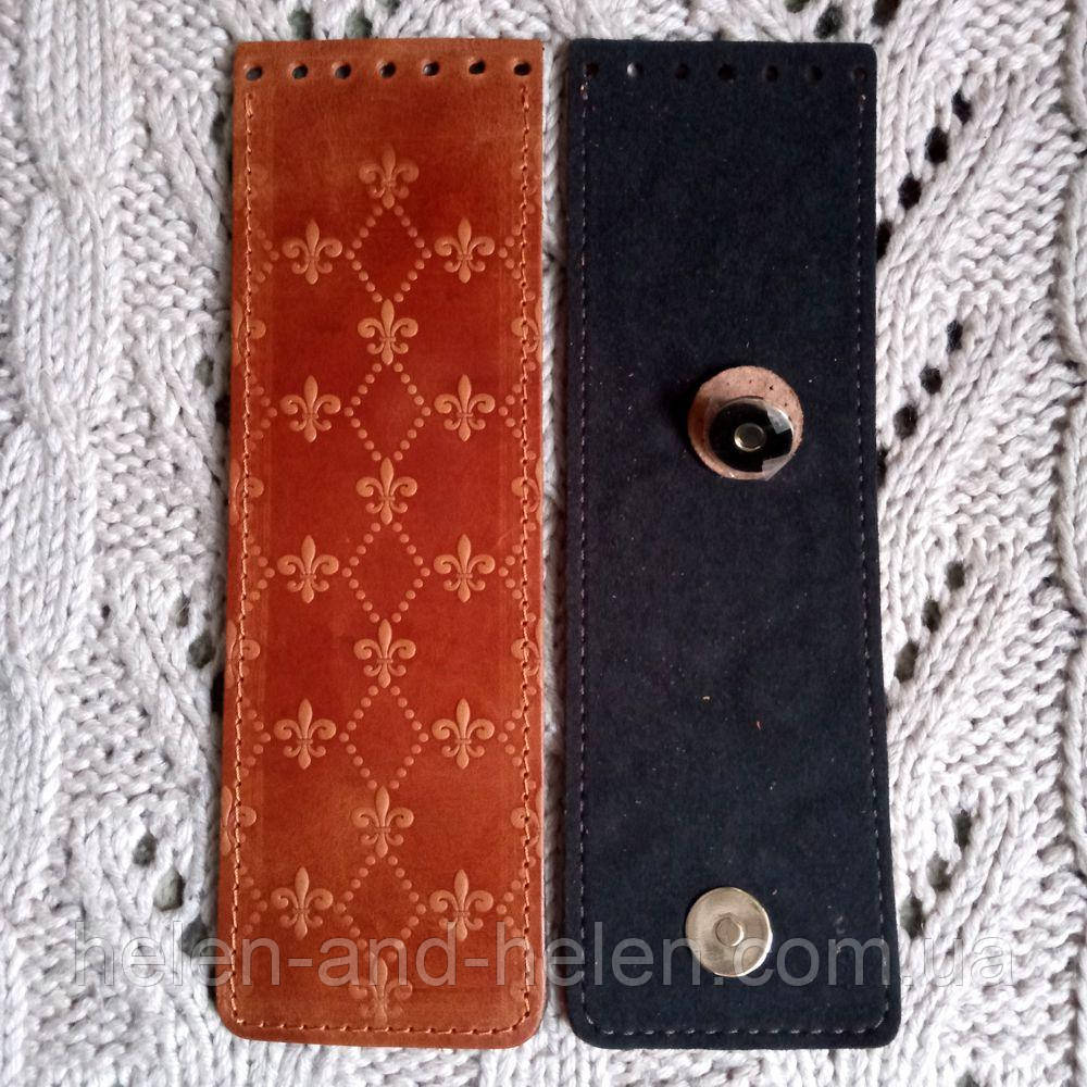 Клапан вузький із тисненням "Лілії". Колір "Рудий", фото 1